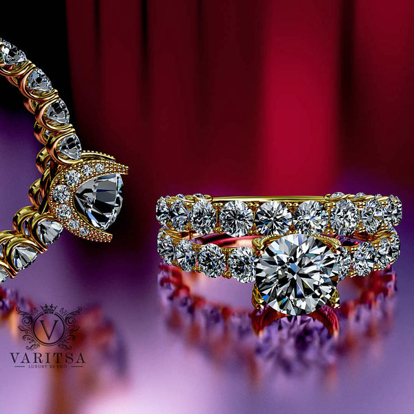 3.5ct Brilliant Cut Diamond Gold Bridal Set - 03US02